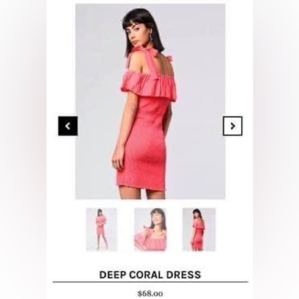 Glamorous Deep Coral Dress - Size medium